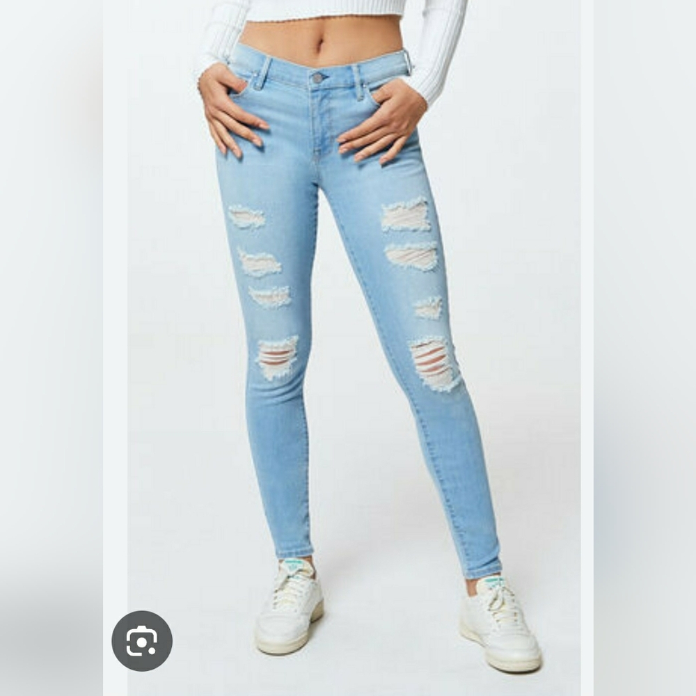 PacSun Light Blue Ripped Skinny Jeans